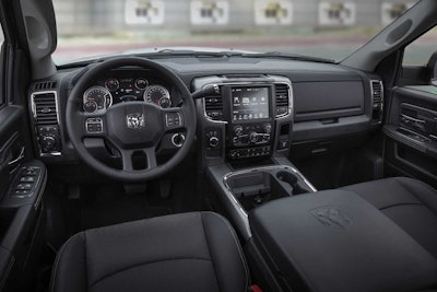 Interior of the 2017 Ram 2500/3500 Heavy Duty Night edition