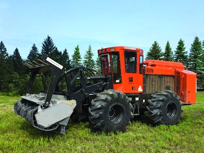 Barko designed its new B-Series Industrial Wheeled Tractors, like the 937B above, to send extra power to attachments.