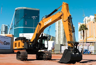The new CX750D replaces the CX700B and CX800B and is the largest machine in Case’s excavator lineup. Photo: Case