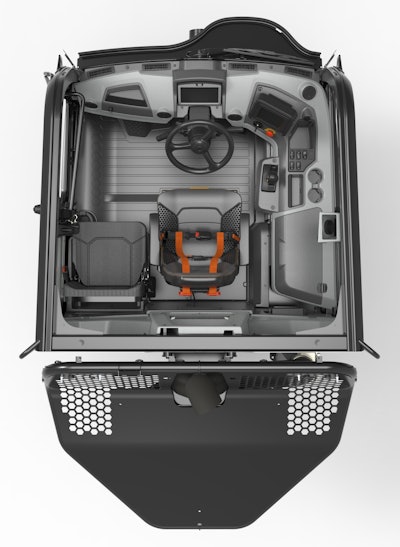 An overhead view of the 745’s new larger cab design. Photo: Cat