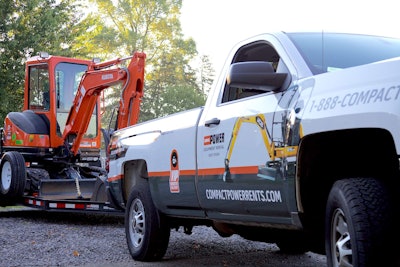 Compact Power Equipment Rental Delivery Truck Excavator