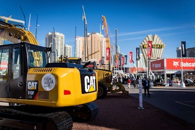 An aisle of the Gold Lot at ConExpo 2017. Photo: Wayne Grayson