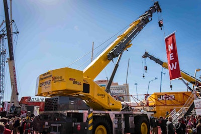 The Grove GRT655L is the only 50 t crane on the market with a 20-degree tilting cab. Photo credit: Wayne Grayson