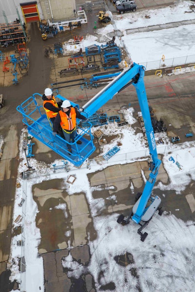 The new Genie ZX-135/70 Boom Lift can extend to a height of 135 feet and horizontally to 69 feet 9 inches.