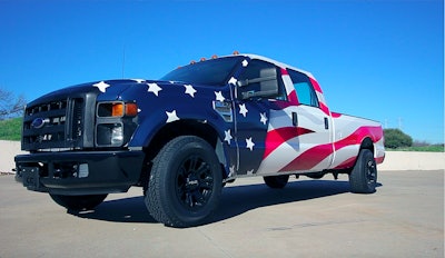 The remanufactured Ford Super Duty F-350 IronDirect gave away at the 2017 ConExpo.