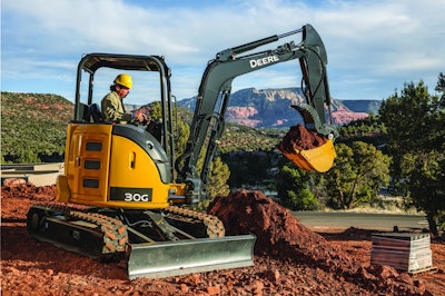 Deere’s 30G compact excavator.