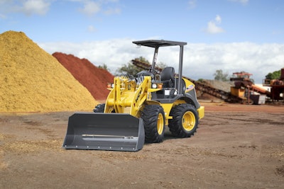 The 40ZV-2, one of two compact wheel loaders introduced at ConExpo by KCM, packs a 45-horsepower, four-cylinder engine. It reaches a maximum speed of 10.5 mph.
