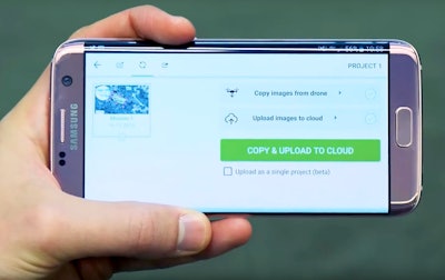 Once the Bebop 2 has flown its flight path, you can upload data and images directly to the cloud for processing from your smartphone. Photo: Parrot