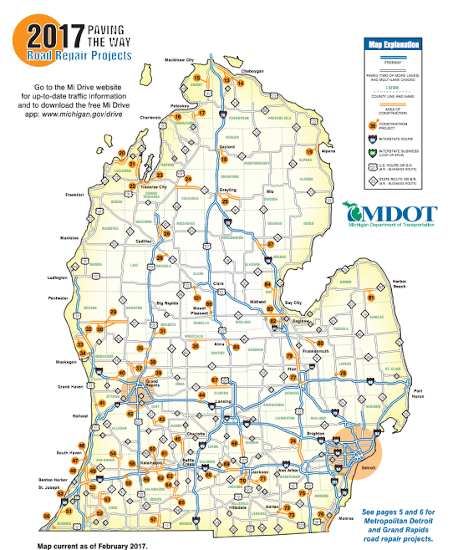 Michigan DOT makes 2017 construction map available for download ...