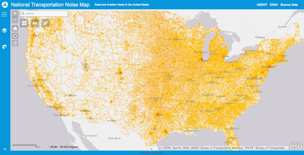 National Transportation Noise Map Bts Releases National Transportation Noise Map | Equipment World