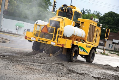 The Vermeer CC155 concrete cutter can handle such diverse applications as road construction and repair, airport lighting projects and demolition work.