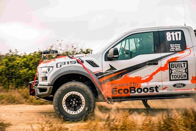 2017 Ford F-150 Raptor at Baja 1000. The VR camera is mounted on the hood.