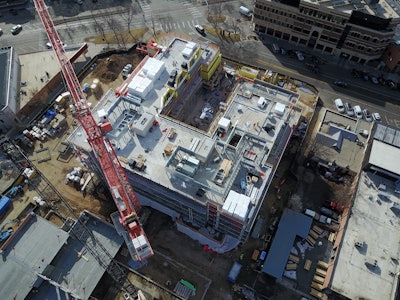 A jobsite image shot by one of Hensel Phelps’s drones. Photo: Hensel Phelps