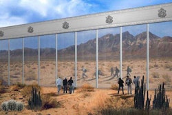 A rendering of the border wall proposal submitted by Fort Worth-based government/federal contractor Penna Group. The wall would have a two-way glass mirror effect, allowing U.S. officials see across the border, but not allowing those on the Mexico side to do the same. Photo credit: Penna Group