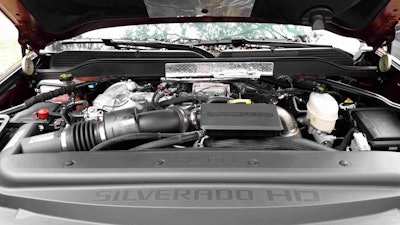 The redesigned 6.6-liter Duramax turbo diesel delivers plenty of power. A hood scoop provides the engine with plenty of cool air.