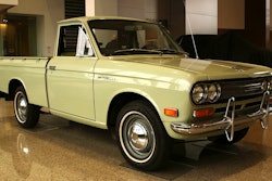 This 1972 Nissan 521 pickup, also known as model 1600 in Japan, took first place in the classic truck division at Concours d’ Elegance of Texas.