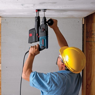 Bosch’s lineup of products to address silica dust includes its rotary hammers with dust collection system.