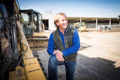 Chipley responds to the friendly jeers of a few employees during a concrete pour at GE Healthcare in Florence, South Carolina. Photo: Wayne Grayson