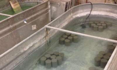 When it meets deicing salt, a new concrete mixture avoids forming the chemical byproduct that causes road degradation. Photo: Drexel University