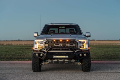 Hennessey’s 2017 VelociRaptor 600 upgrade brings 200 more horsepower to the F-150 Raptor. Photos courtesy Hennessey Performance.