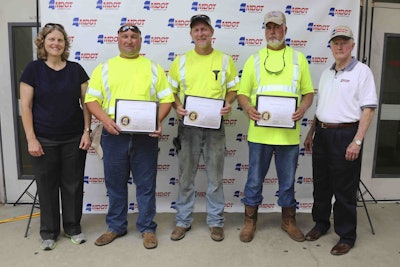 Lowboy Winners – Pictured from left: MDOT Executive Director Melinda McGrath; First place, Matt Thorne; Second place, Ron Phillips; Third place, Terry Buckley; and, Transportation Commissioner Dick Hall.