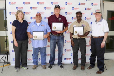 Motor Grader Winners – Pictured from left: MDOT Executive Director Melinda McGrath; First place, Simpson Wofford; Second place, Darrell Tatum; Third place, Thomas Malone; and, Transportation Commissioner Dick Hall.