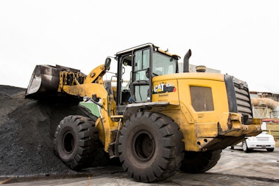 A Sun Construction loader works at Nucor Steel’s Darlington, South Carolina, plant.