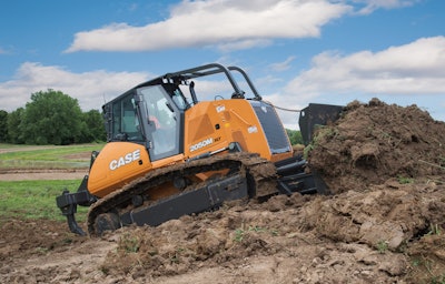 A Case 2050 XLT equipped with SiteControl CoPilot machine control.