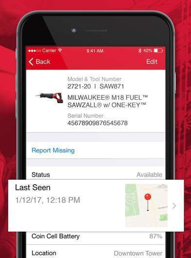 Milwaukee Tool Equipment Tracker App