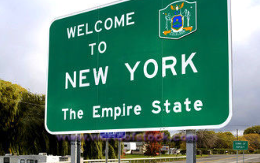 Horiz. New York welcome sign