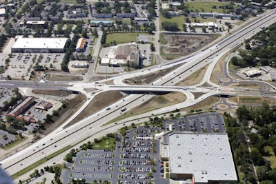 I 35 95th St Diverging Diamond Interchange