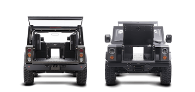 A passthrough portal built into the dash allows for 16-foot long 2x4s to be easily loaded from front to back.