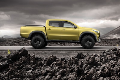 Mercedes pickups, including the Powerful Adventurer shown above, will be on sale outside North American markets later this year.