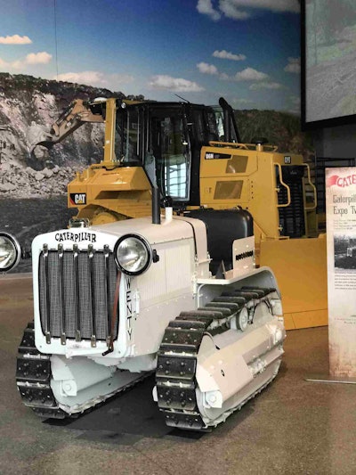 Discovered at a California ranch owned by a descendant of Caterpillar co-founder C. L. Best, the 1926 Caterpillar Expo Twenty is the first machine made by the then-fledgling Caterpillar Tractor Company, and was used as a demonstration machine at state fairs.