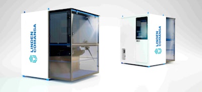 The flat glass sides and floors of the new CUBE cab from Linden Comansa give operators greater visibility and more space.