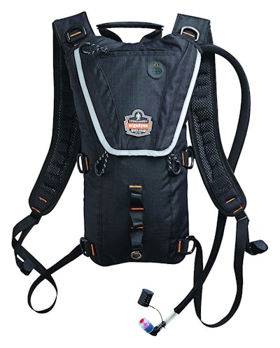 Second line of defense: administrative controls, such as providing hydration packs. (Photo: Ergodyne hydration pack)