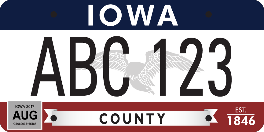 custom Iowa design Details about   Ride-on battery powered vehicle license plate 