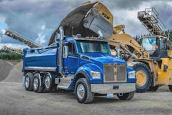 Kenworth T880S dump truck blue wheel loader