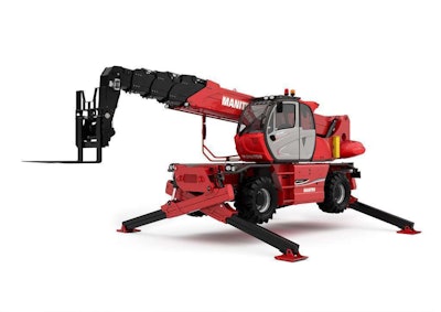 Manitou calls the MRT2470, the highest capacity rotating telehandler in the world.