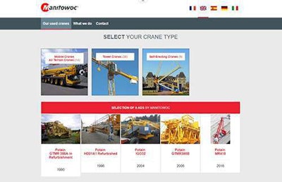 Manitowoc’s website for used cranes can be viewed at Manitowoc-used.biz.