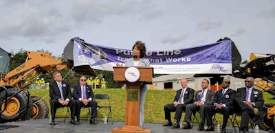 “Combining U.S. Department of Transportation resources with private funds, this project is well on its way to transforming public transit in urban Maryland,” said U.S. Transportation Secretary Elaine Choa during a ceremony to award a $900 million grant to the Maryland Purple Line Light Rail Project.