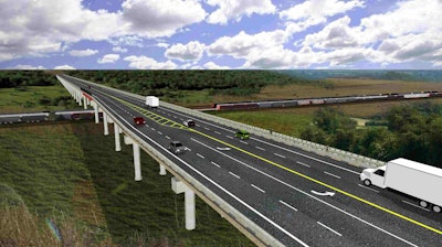 An Oklahoma Department of Transportation rendering of the future replacement for the James Nance Bridge between Purcell and Lexington.