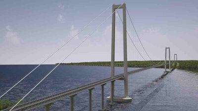 Systra is part of a consortium to design and build the Chacao Bridge (rendering above) in Chile, which will be the longest suspension bridge in South America.