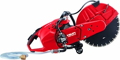 Hilti’s new DSH-P water pump attaches to the DSH 900-X handheld saw.