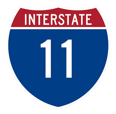 The new Interstate 11 shield signs are expected to be installed this year.