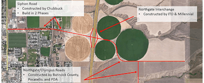 A diagram of Idaho’s future Northgate interchange on I-15.