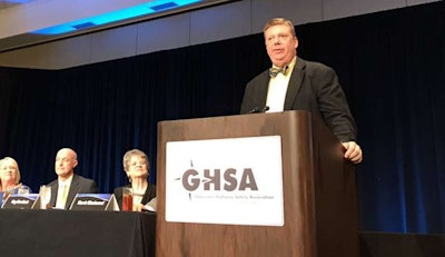 Interim Bicycle and Pedestrian Division Director and Safe Routes to Schools Coordinator Ed Johnson accepts the Peter O’Rourke Award. Photo credit: Governor”s Highway Safety Association