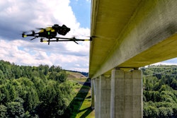 The Intel Falcon 8+ System, an advanced drone with full electronic system redundancy, is outfitted for industrial inspection, surveying and mapping geared toward professionals and experts. (Credit: Intel Corporation)