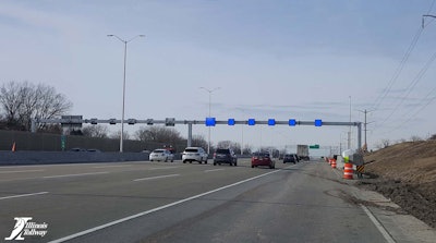 The Illinois Tollway tests Smart Road gantries in December 2016. Photo by the Illinois Tollway.