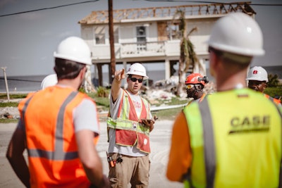 Team Rubicon and Case equipment support respond to Texas following Hurricane Harvey. Photo credit: Case Construction Equipment and Matt Mateiescu, Team Rubicon